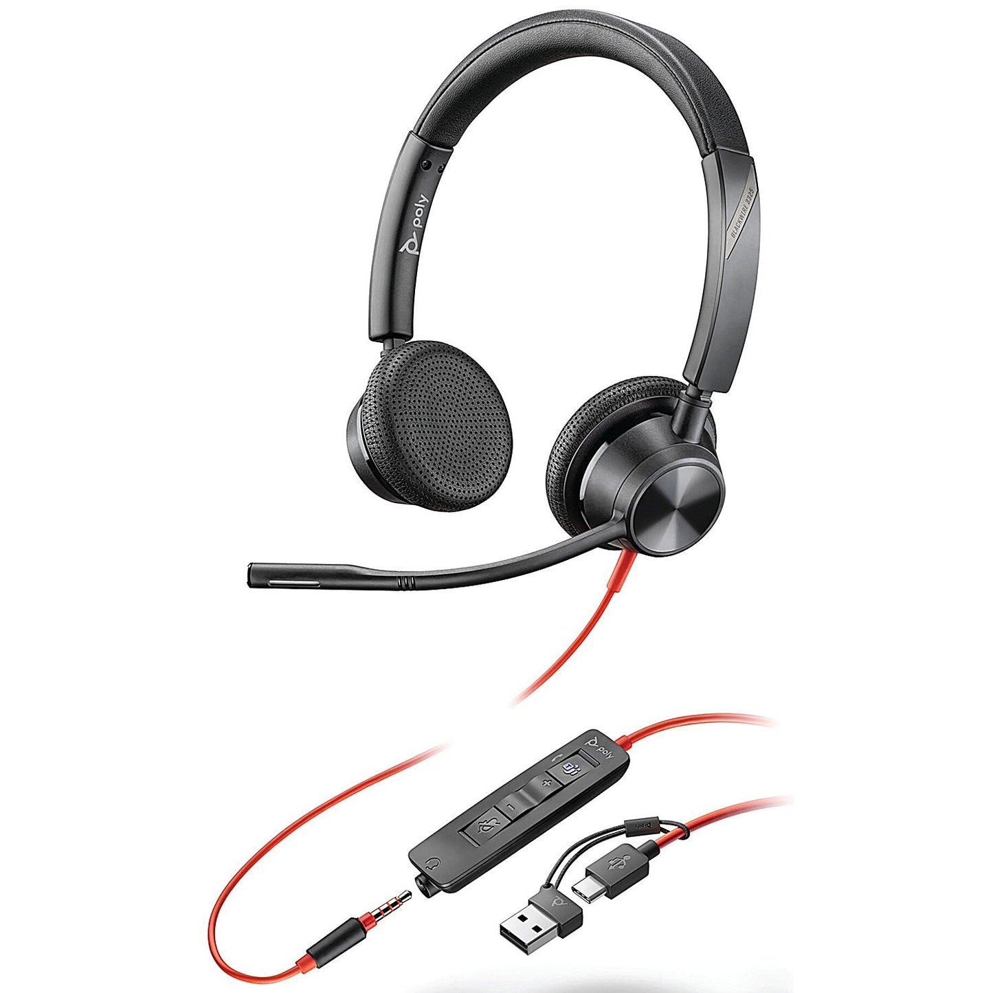 Poly Blackwire 3325 Stereo MS USB-C/A +3.5mm Headset 8X222AA Easy2Order : PY42916