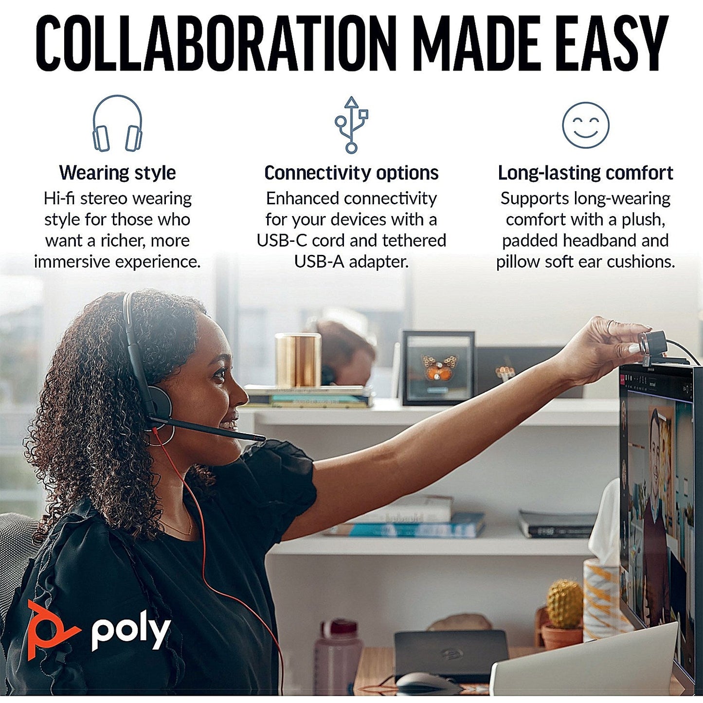 Poly Blackwire 5220 Stereo USB-C/A +3.5mm Headset Bulk 8X231A6 Easy2Order : PY43310