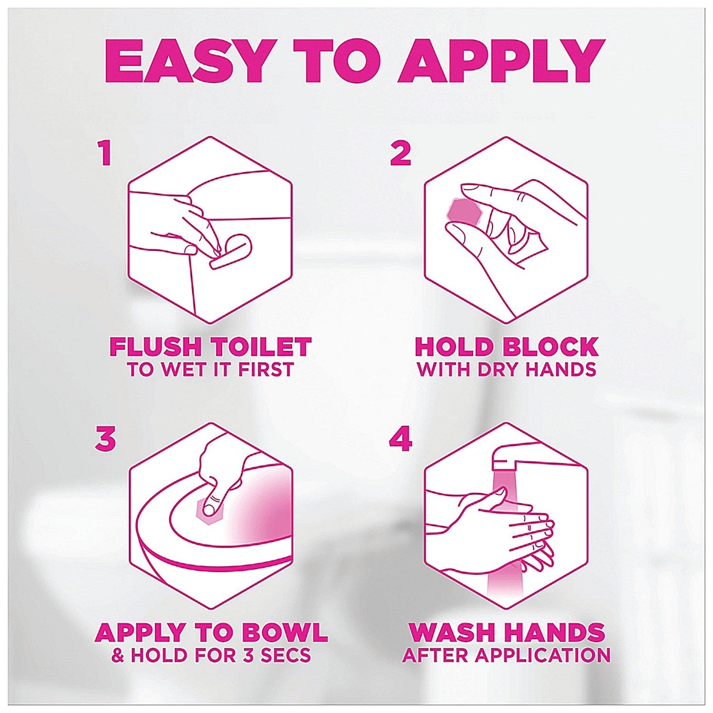 Harpic Hygienic Fresh Sticker Adhesive Toilet Block, Pine, 6 Packs of 4 Tabs Easy2Order : RK51301