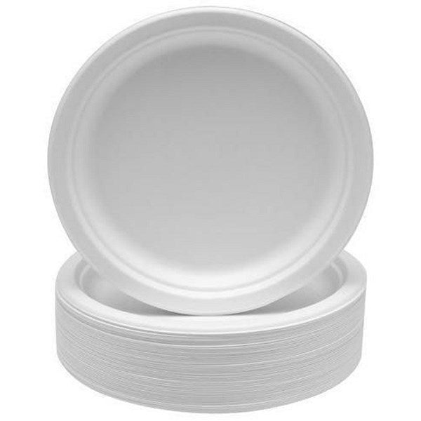 Caterpack Super Rigid Biodegradable Plate, 228mm, White, Pack of 50 Easy2Order : RY32064