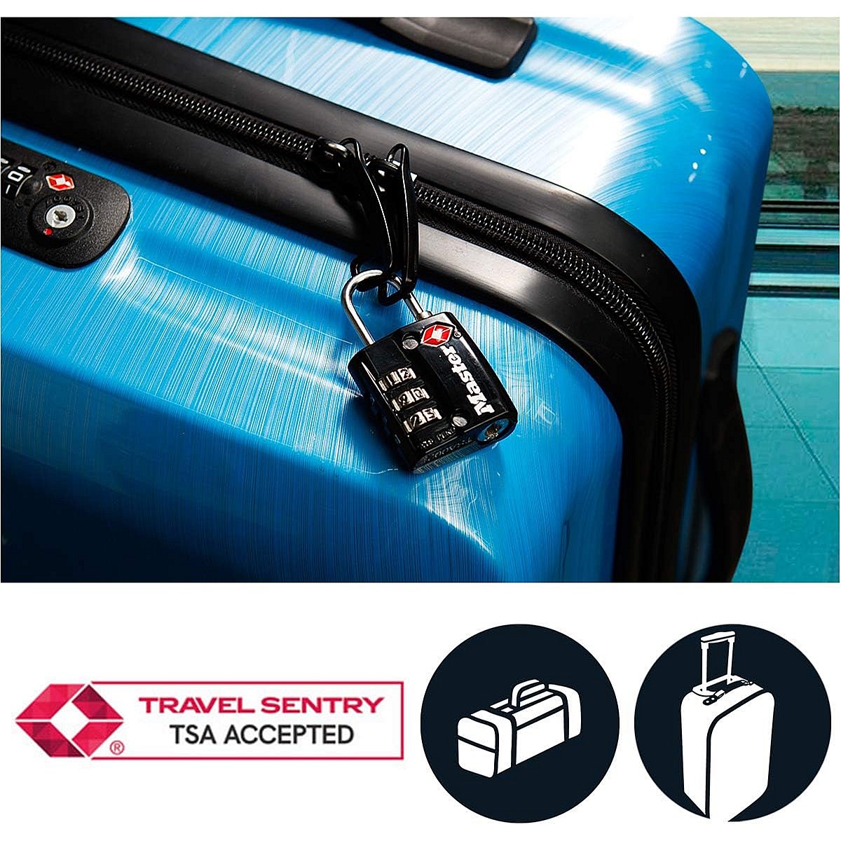Master Lock 32mm TSA Combination Padlock, Black