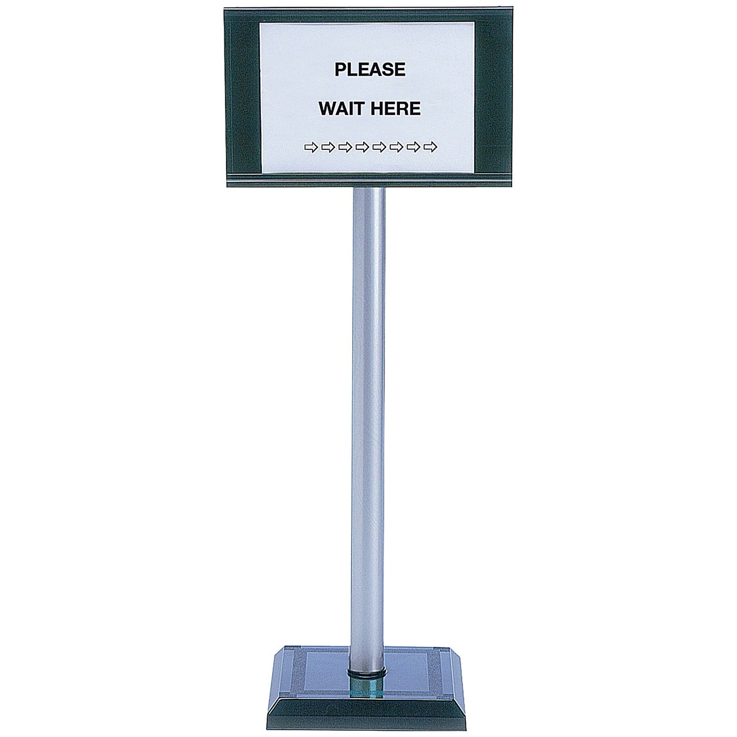 PVC Post Floor Standing Sign Holder, A4, 110cm, Silver