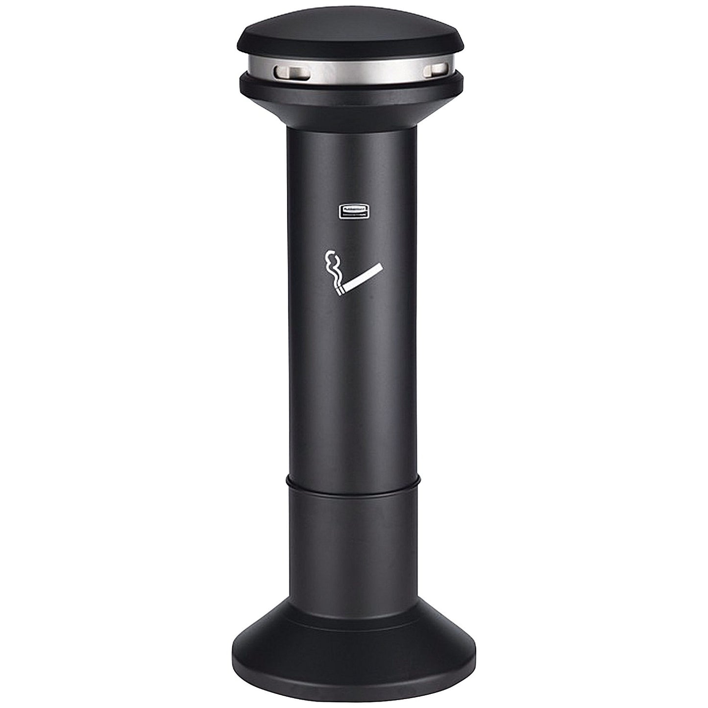 High Capacity Smoking Ash Stand, 25.4 Litres, Silver and Black