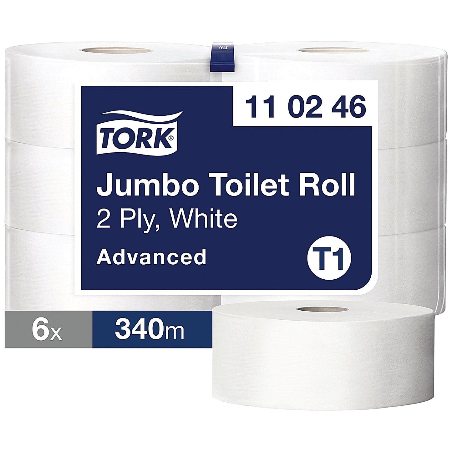 Tork T1 Jumbo Toilet Roll, 2-Ply, 1700 Sheets, Pack of 6 Easy2Order : SCA52702
