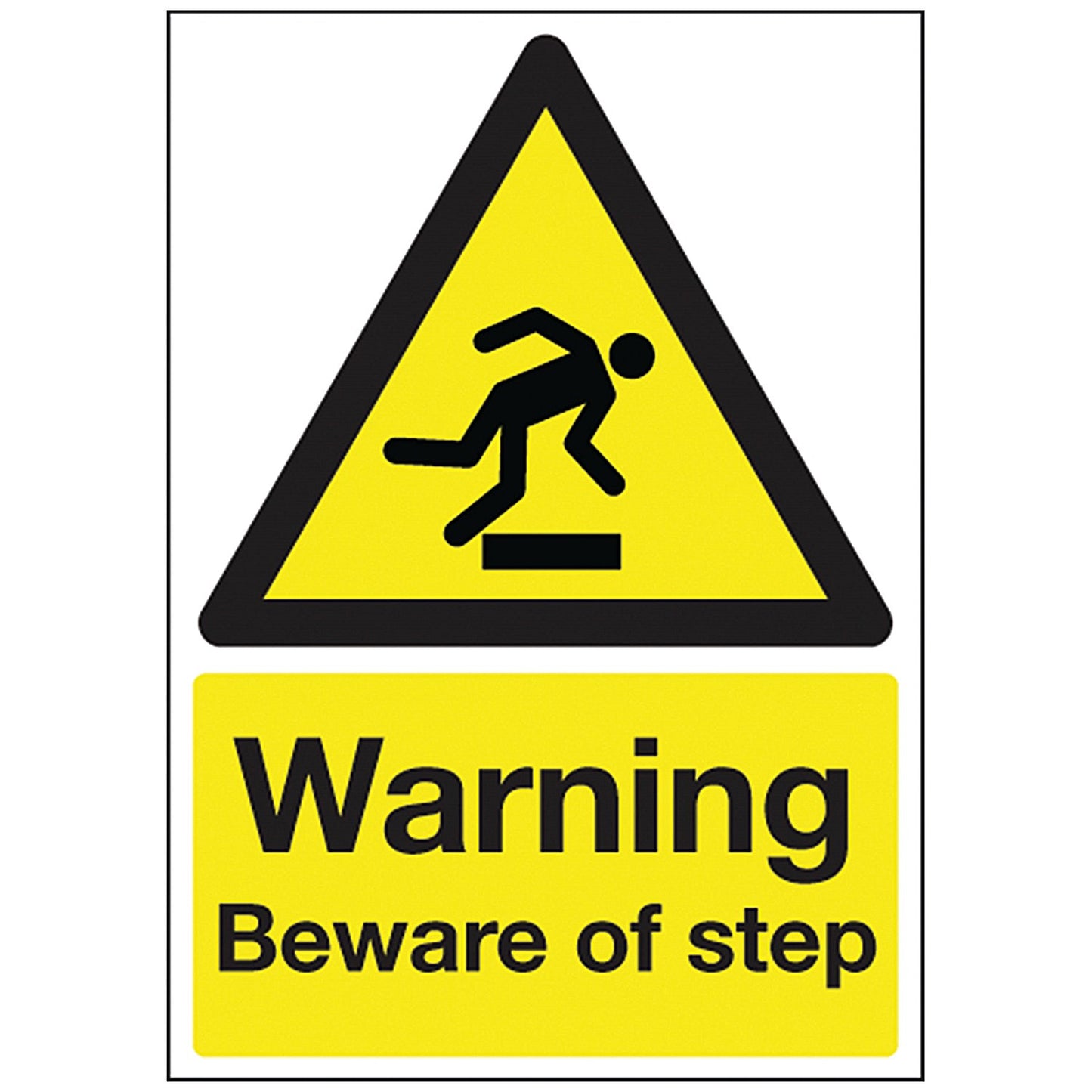 Safety Sign Warning Beware of Step, A5, PVC