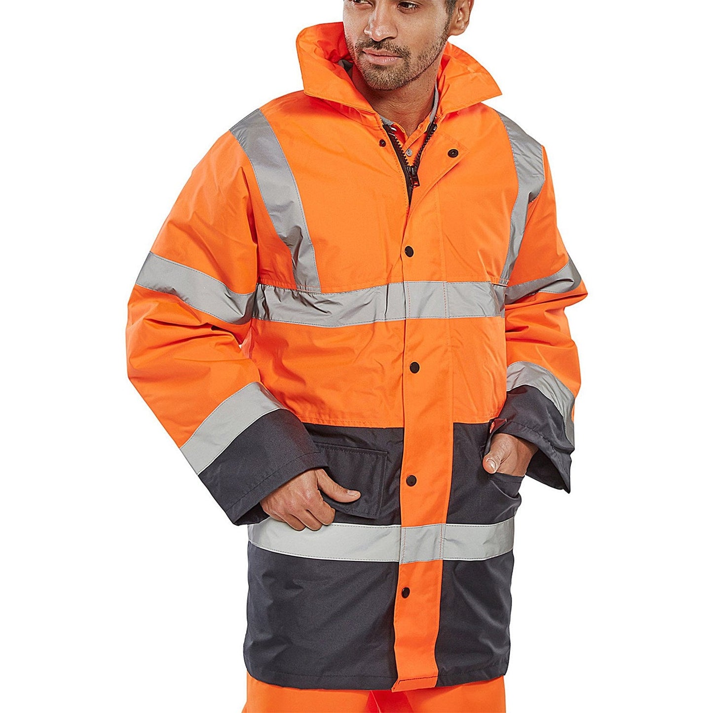 Beeswift Two Tone Traffic Jacket, Orange & Navy Blue, XL Easy2Order : TJSTTENGORNXL