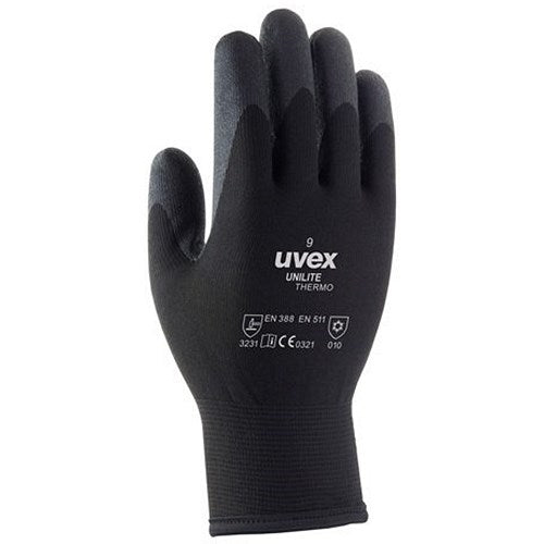 Uvex Unilite Thermo Gloves, Black, Size 10, Pack of 10 Easy2Order : UV6059310