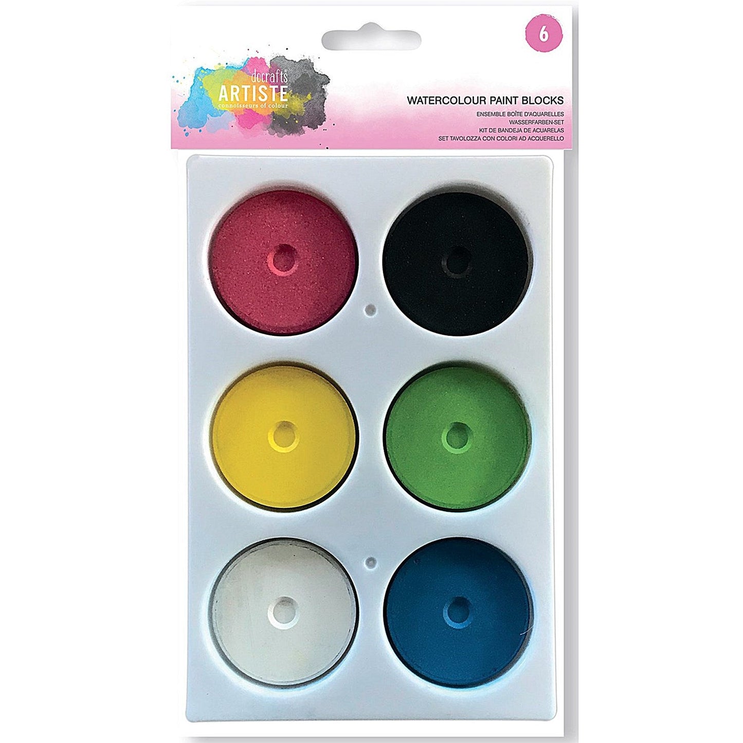 Artiste Watercolour Paint Blocks, Assorted 6 Colours Easy2Order : WD99887