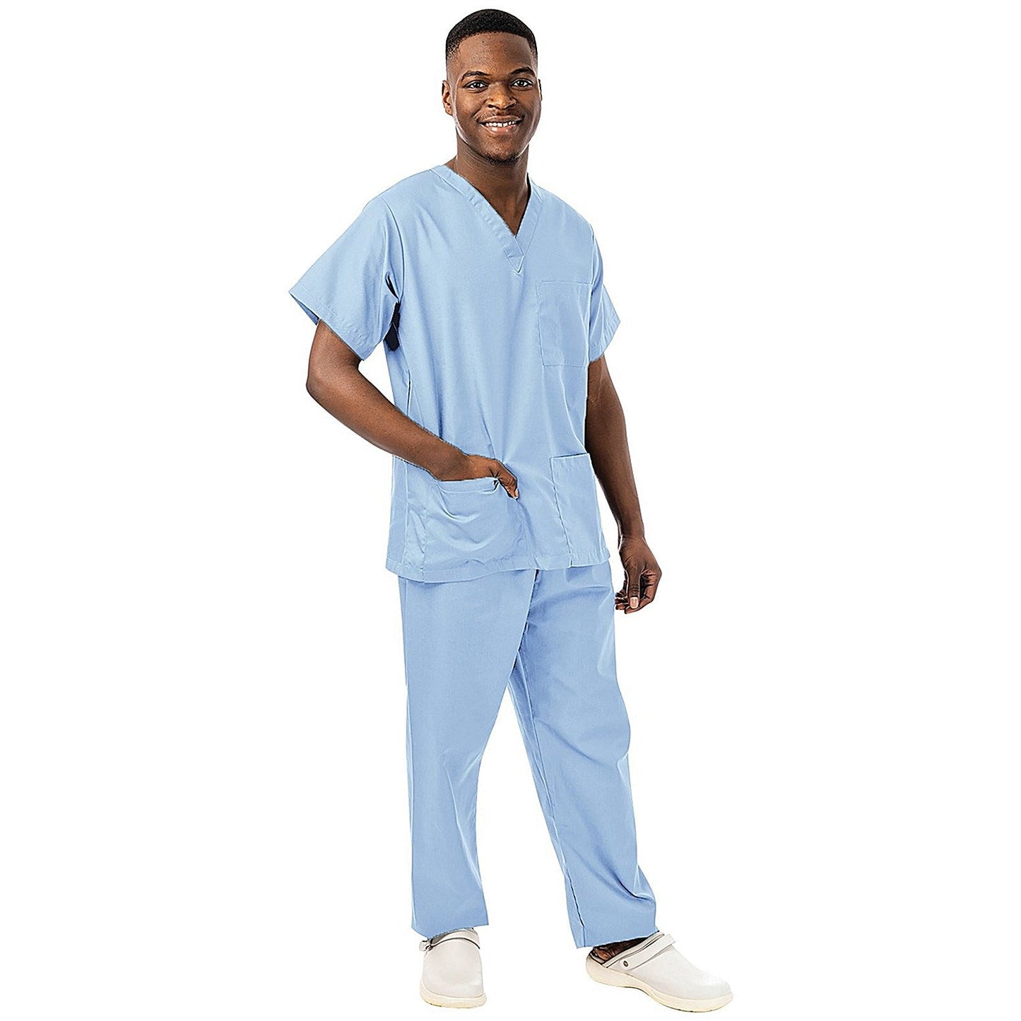434NPH Unisex Smart Scrub Top, Sky, Size Large Easy2Order : WIS00371
