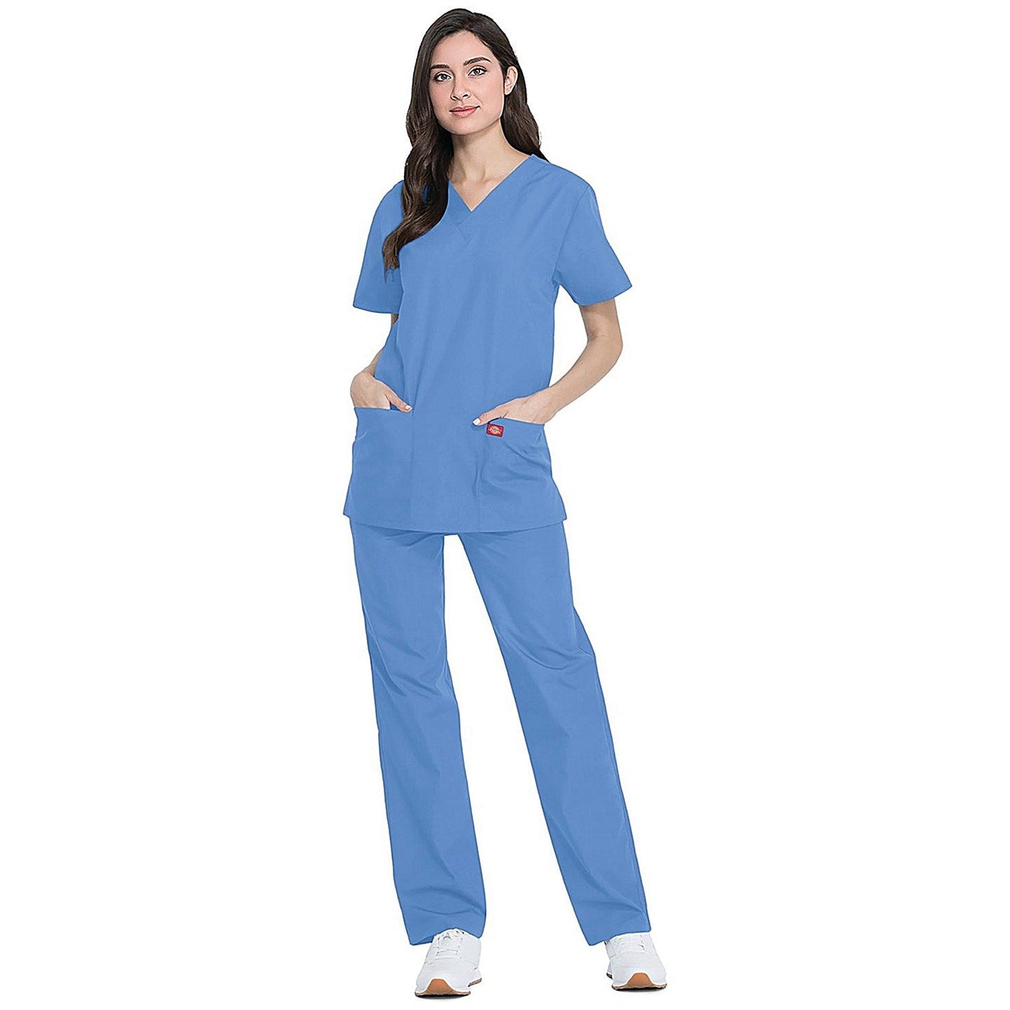 Dickies DKP520C Unisex Scrub Set Top and Trousers, Ceil Blue, Size 2XS Easy2Order : WIS21450