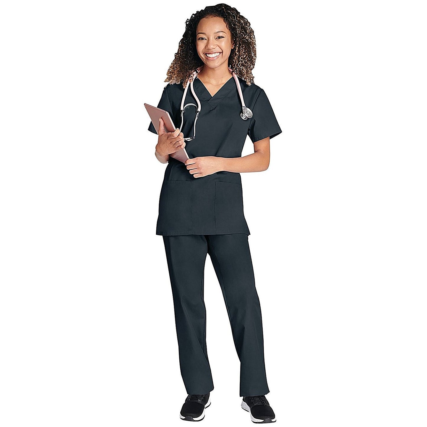 Cherokee WW530C Unisex Scrub Set Top and Trousers, Pewter, Size 2XS Easy2Order : WIS25326