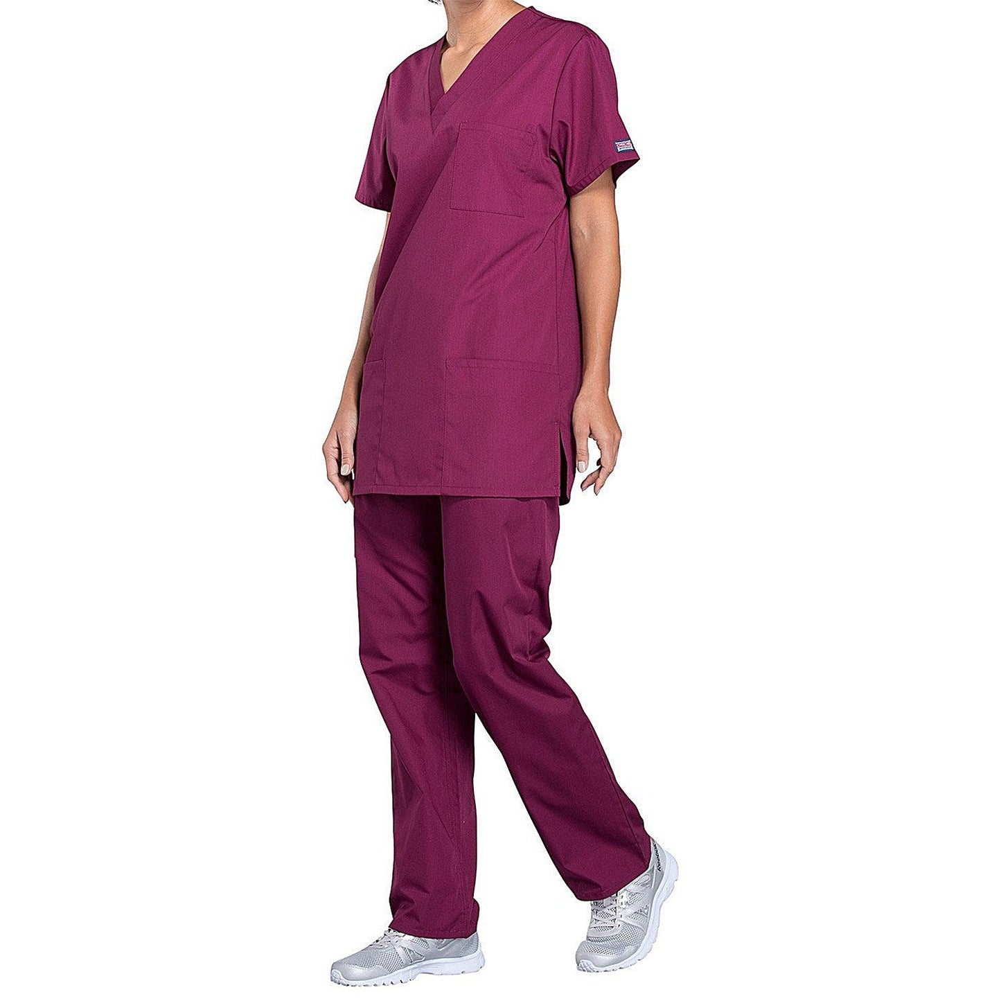 Cherokee Professional V-Neck Scrub Top, Wine Red, 2XL Easy2Order : WIS65119