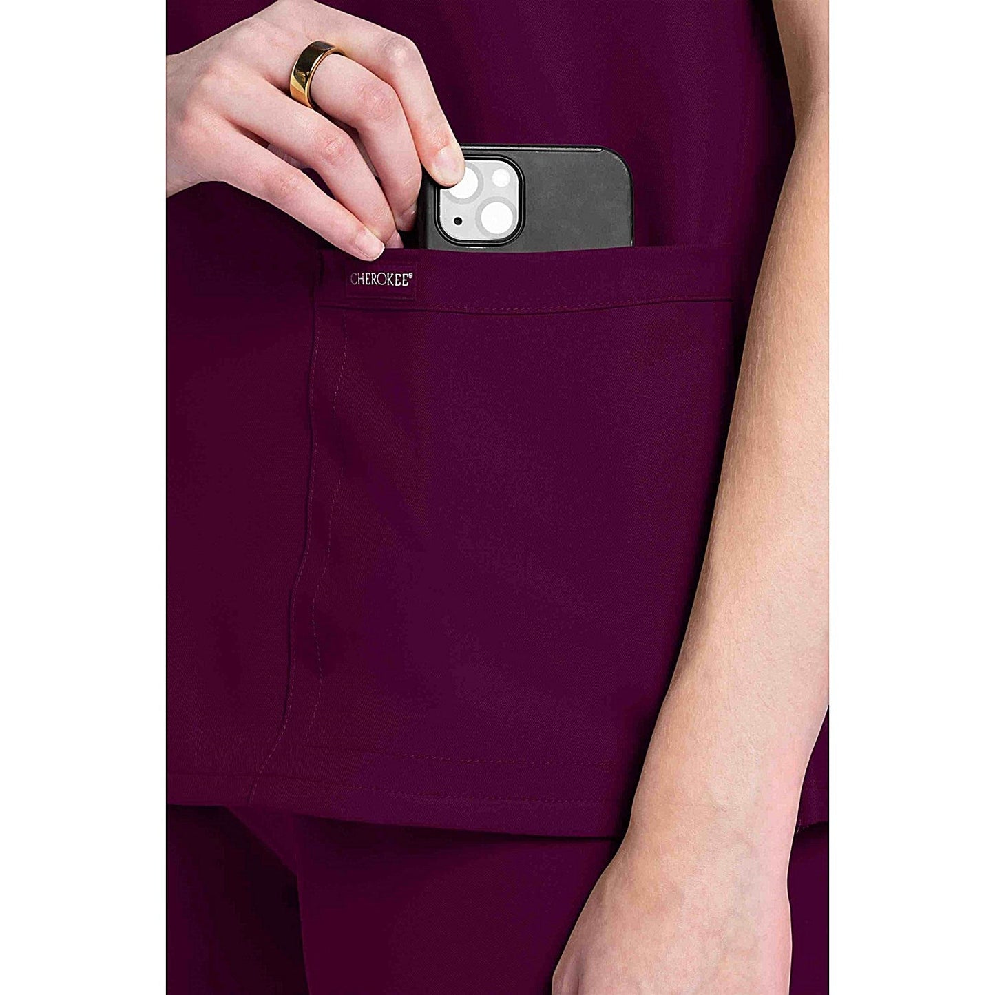 Cherokee Originals Ultra Female V-neck Scrub Top, Wine Red, 3XL Easy2Order : WIS73636