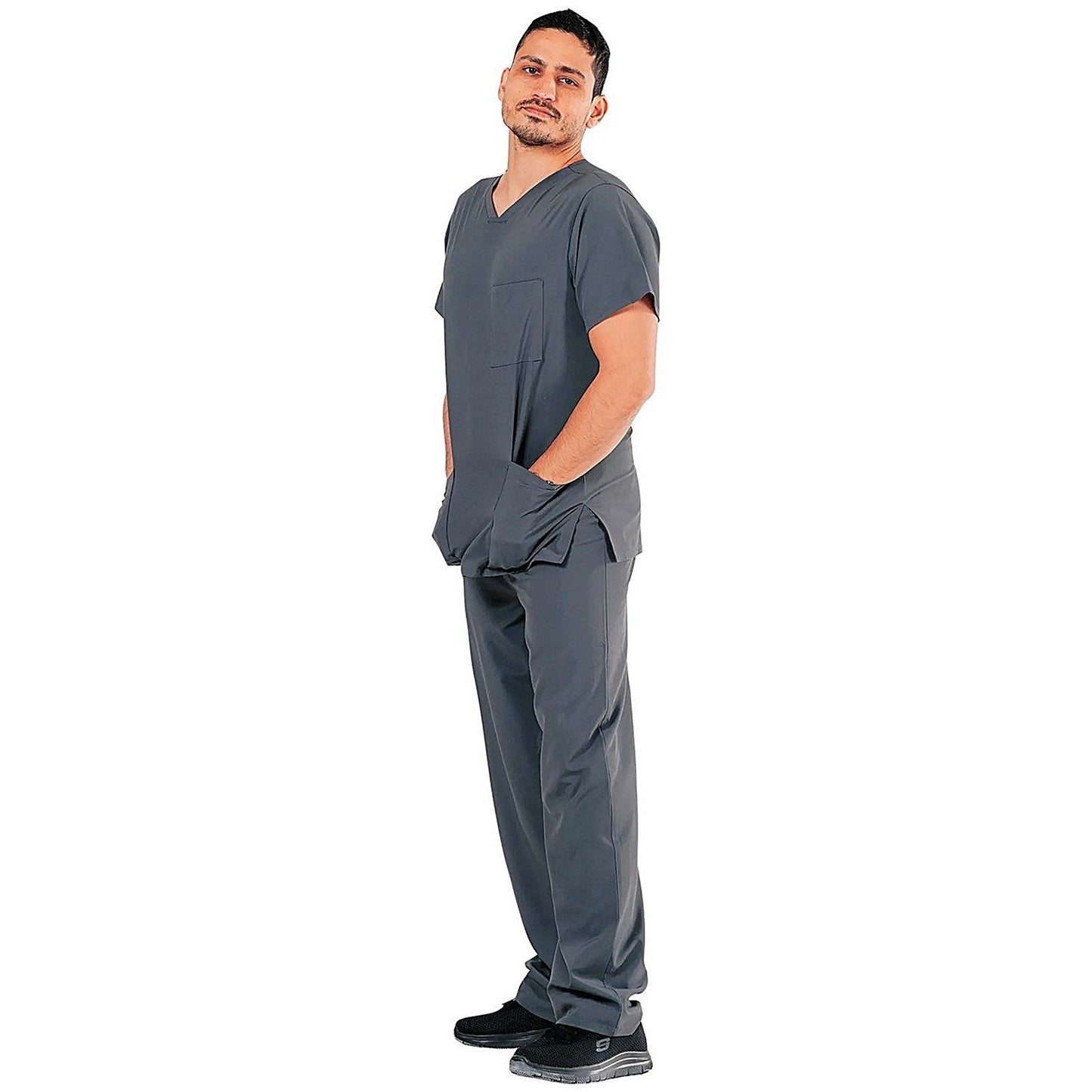 Key Scrubs KEYTU100 Eco Stretch Atlantic Scrub Top, Pewter, Size 4XL Easy2Order : WIS82036