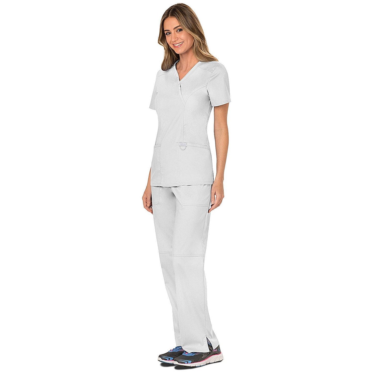 Cherokee Revolution WW610 Mock Wrap Top, White, 2XL Easy2Order : WIS87795