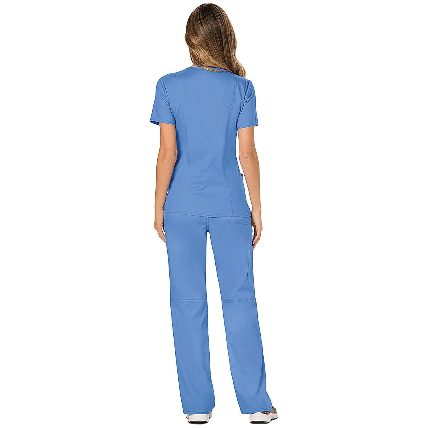 Cherokee WW610 Revolution Mock Wrap Top, Ceil Blue, Small Easy2Order : WIS94283