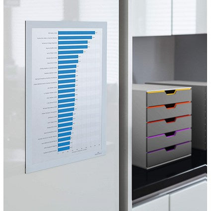 Durable Duraframe Self Adhesive Signage Frame, A4, White, Pack of 2