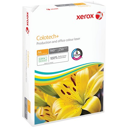 Xerox A4 Colotech+ FSC3 Paper, White, 160gsm, Ream (250 Sheets)