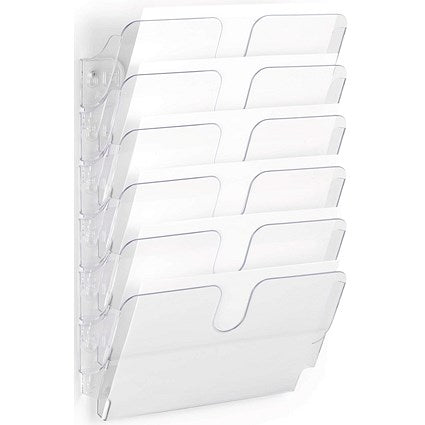 Durable FlexiPlus 6 Pocket A4 Literature Holder, Landscape, Clear