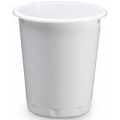 Durable Plastic Recycling Waste Paper Bin, 13 Litres, White, Pack of 6