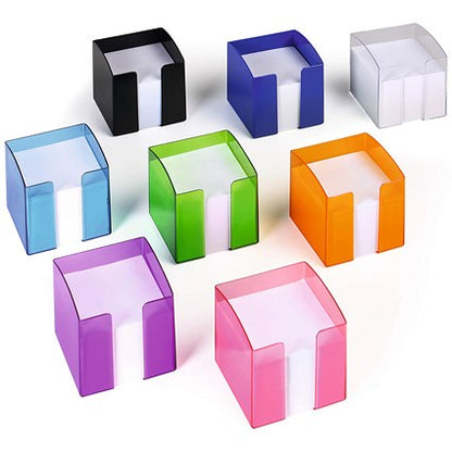 Durable Trend Note Box Transparent Cube and 800 Sheet Memo Pad, Green, Pack of 6