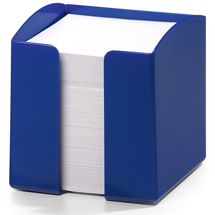 Durable Trend Note Box Cube and 800 Sheet Memo Pad, Blue, Pack of 6