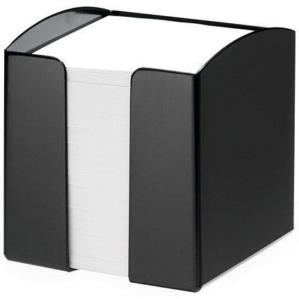 Durable Trend Note Box Cube and 800 Sheet Memo Pad, Black, Pack of 6