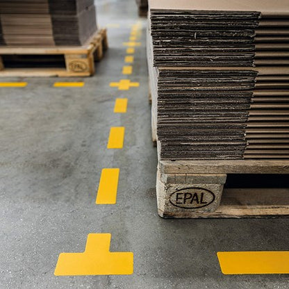 Durable Permanent 'Stripe' Floor Marking Shape, Yellow, Pack of 10