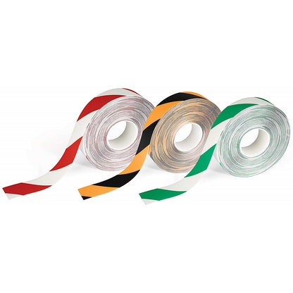 Durable Duraline Heavy Duty Non-Slip Hazard Warning Floor Tape, 50mm x 30m, Yellow and Black
