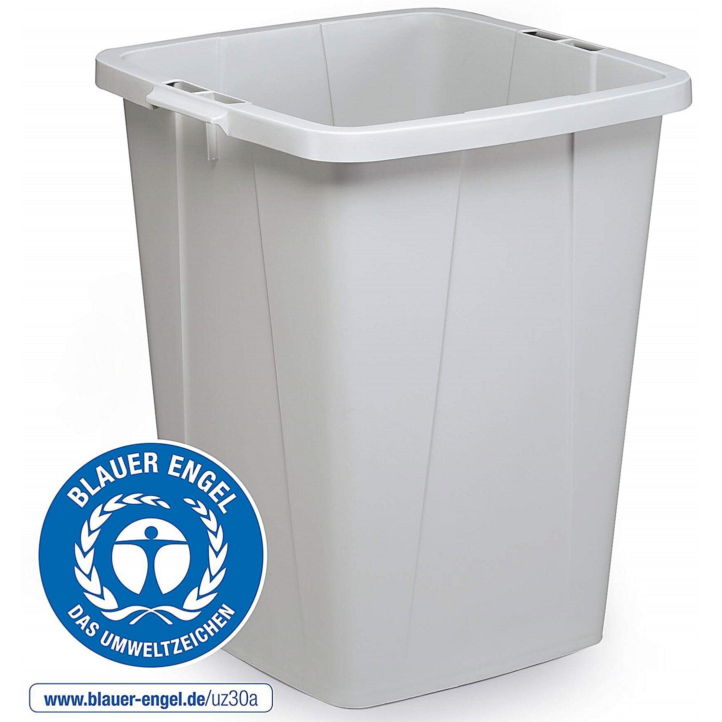 Durable Durabin Eco Strong Recycled Plastic Waste Recycling Bin, 90 Litre, Grey