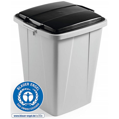 Durable Durabin Eco Recycled Plastic Square Bin Lid, 90 Litre, Black