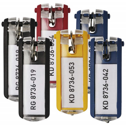Durable Key Clip, Assorted, Pack of 6