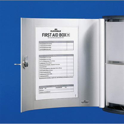 Durable Aluminium Fist Aid Lock Box with Wall Fixings, 2 Compartments