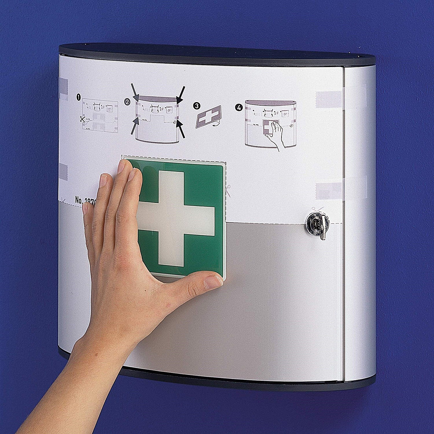 Durable Aluminium Fist Aid Lock Box with Wall Fixings, 2 Compartments