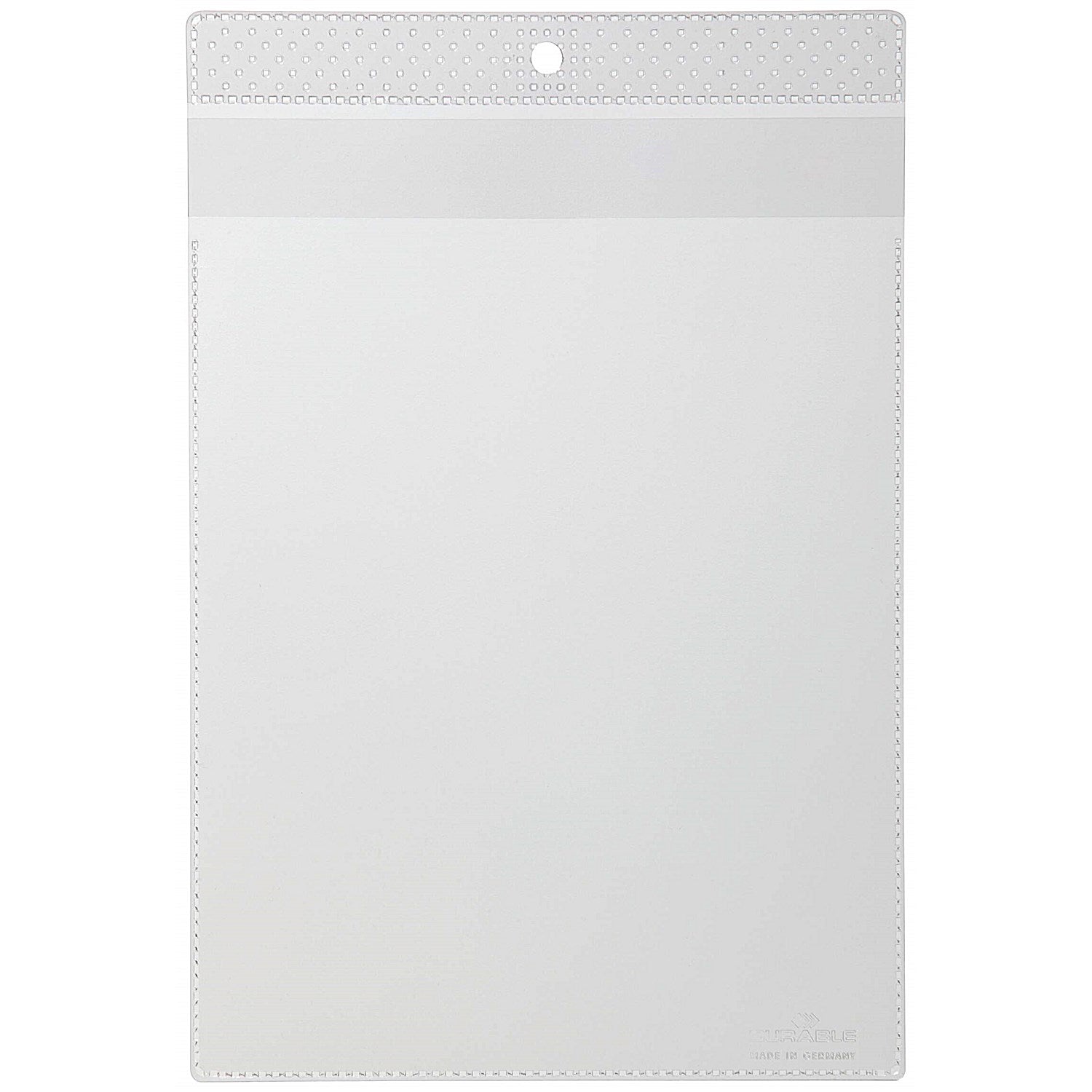 Durable Lanyard Pouches ID Badge Display Pocket, Vertical, A5, Clear, Pack of 50