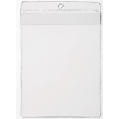 Durable Lanyard Pouches ID Badge Display Pocket, Vertical, A4, Clear, Pack of 50