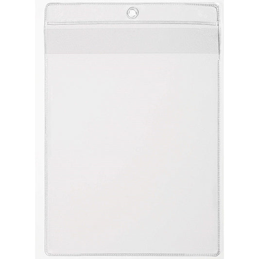 Durable Lanyard Pouches ID Badge Display Pocket, Vertical, A4, Clear, Pack of 50