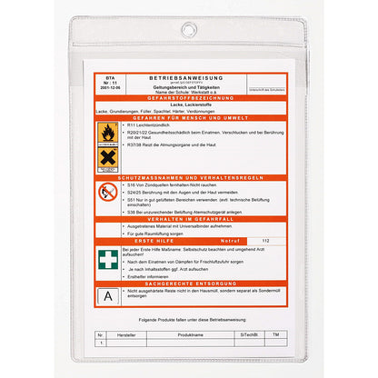Durable Lanyard Pouches ID Badge Display Pocket, Vertical, A4, Clear, Pack of 50