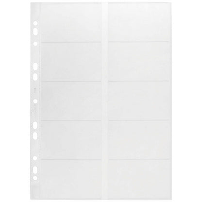 Durable Visifix Punched Pocket Wallets for Business Cards, 10 Pack, A4 Clear