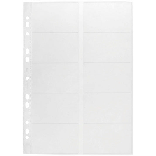 Durable Visifix Punched Pocket Wallets for Business Cards, 10 Pack, A4 Clear