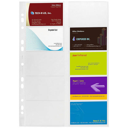 Durable Visifix Punched Pocket Wallets for Business Cards, 10 Pack, A4 Clear