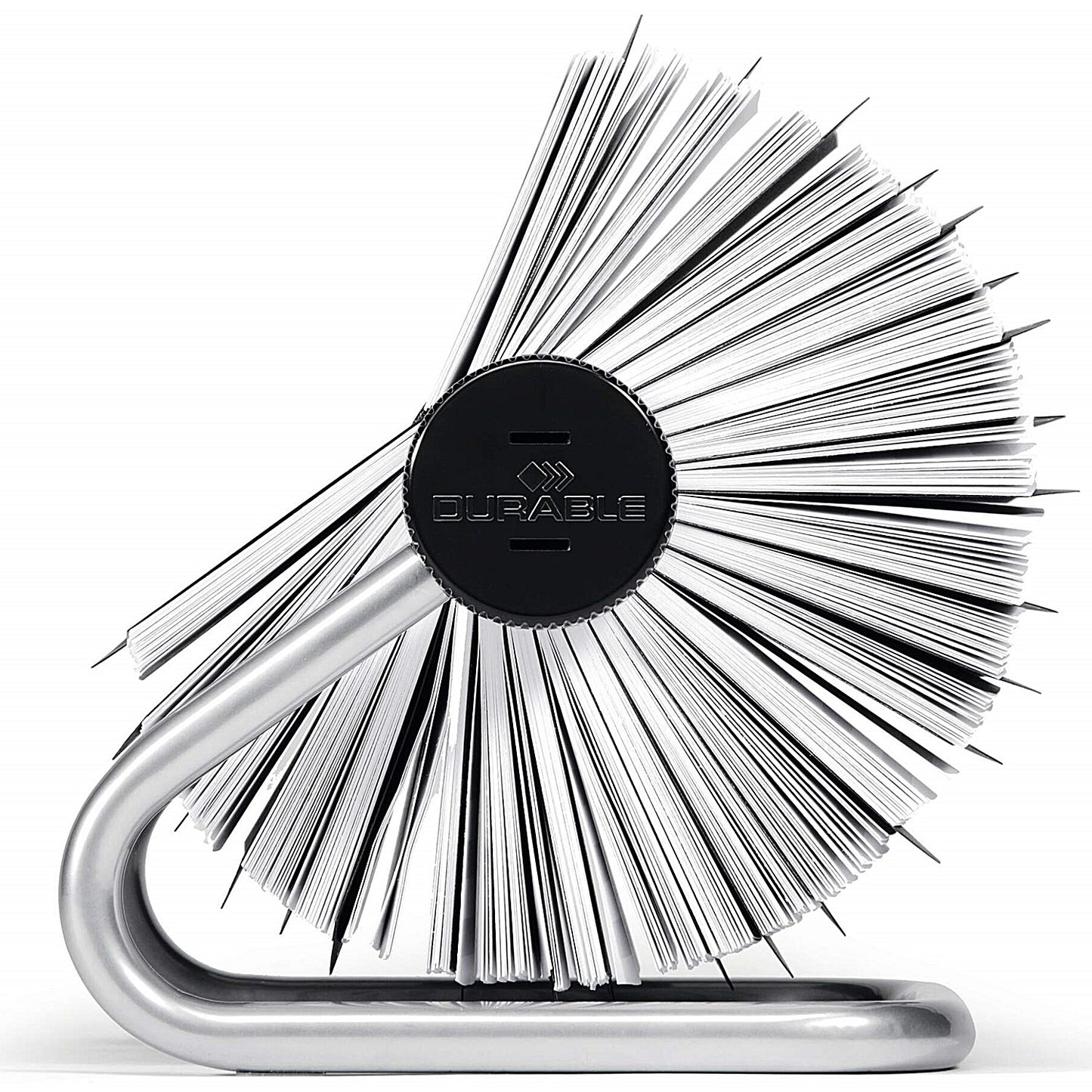 Durable Telindex Rotary Address Card Holder, 500 Cards & A-Z Index, Silver