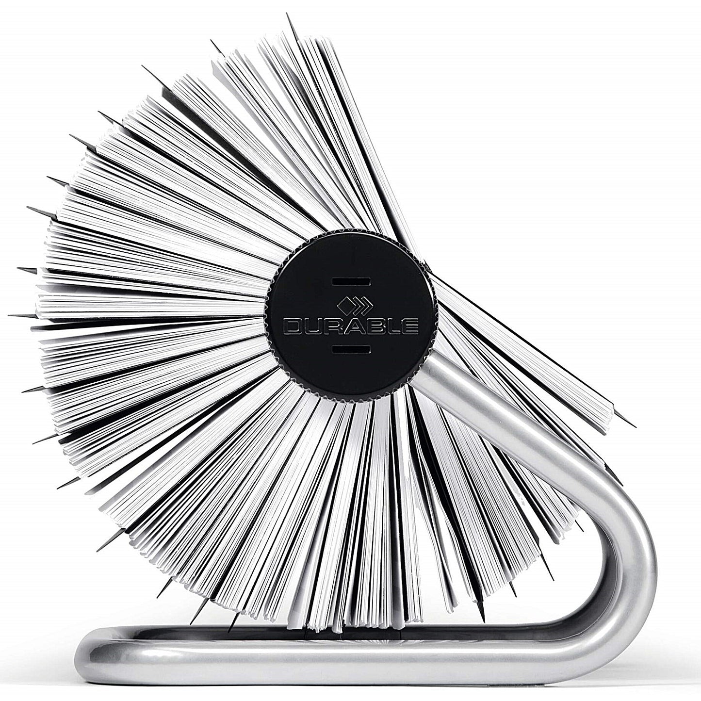 Durable Telindex Rotary Address Card Holder, 500 Cards & A-Z Index, Silver