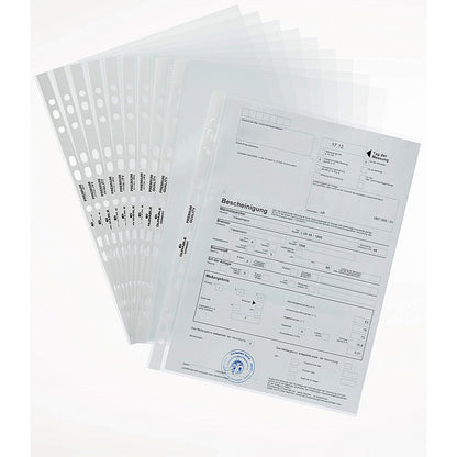 Durable A4 Premium Punched Pockets Sleeve Wallets, Clear, Pack of 100