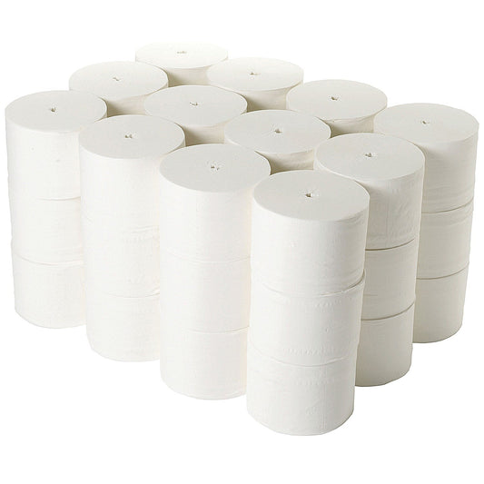 2Work Micro Twin Coreless Toilet Rolls, 2-Ply, 800 Sheets, Pack of 36 Easy2Order : 2W00697