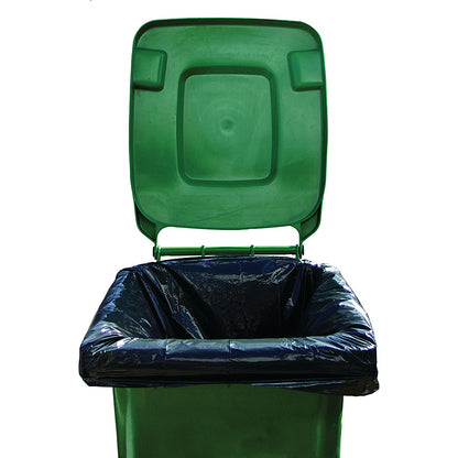 2Work Medium Duty Wheelie Bin Liner, 270 Litre, Black, Pack of 100