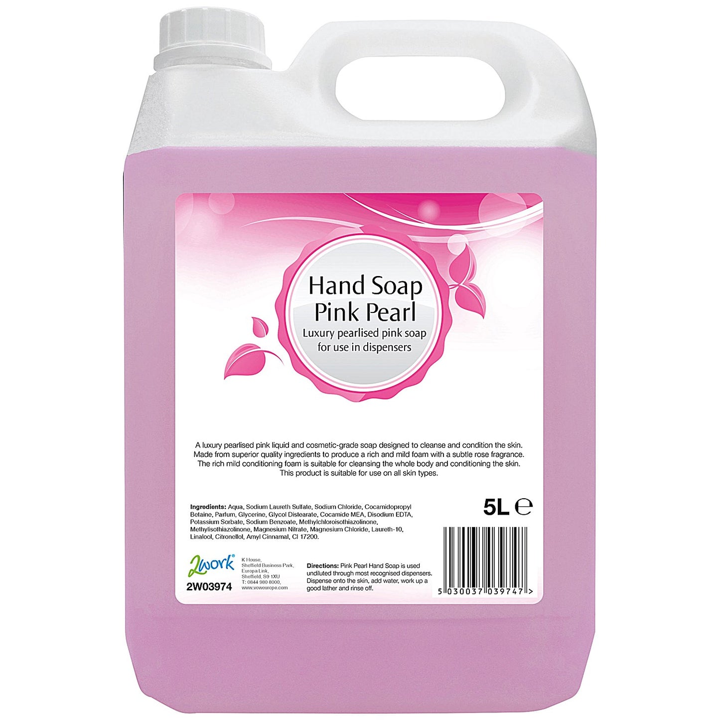 2Work Pink Pearl Hand Wash, 5 Litre