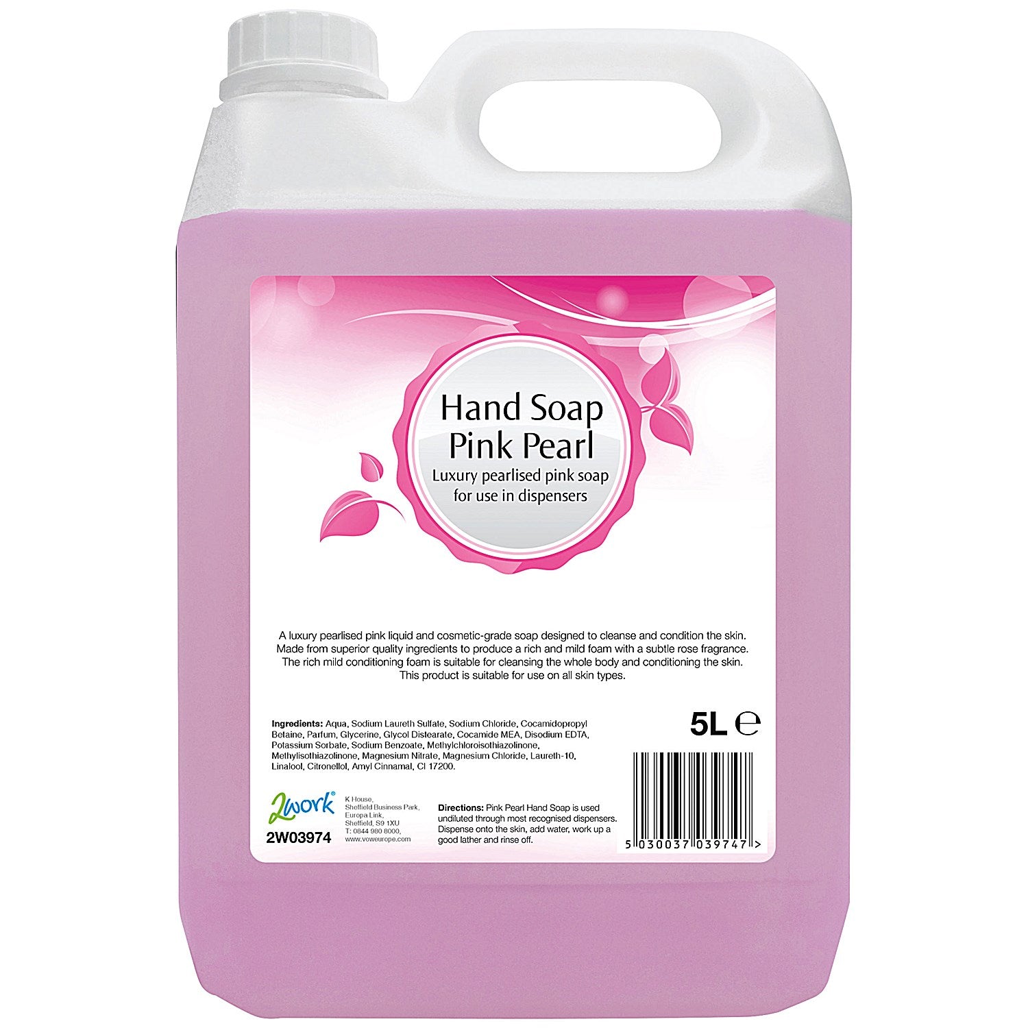 2Work Pink Pearl Hand Wash, 5 Litre