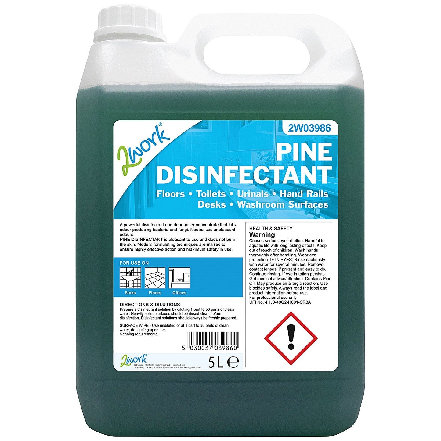 2Work Pine Disinfectant, 5 Litres Easy2Order : 2W03986