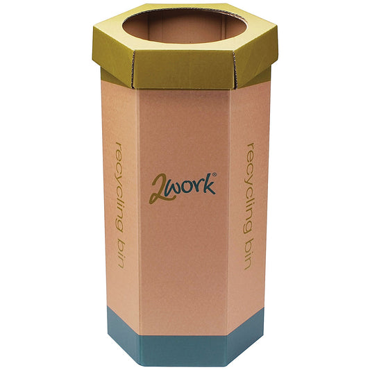 2Work Recycling Bin, 120 Litres, Green, Pack of 3